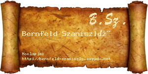 Bernfeld Szaniszló névjegykártya